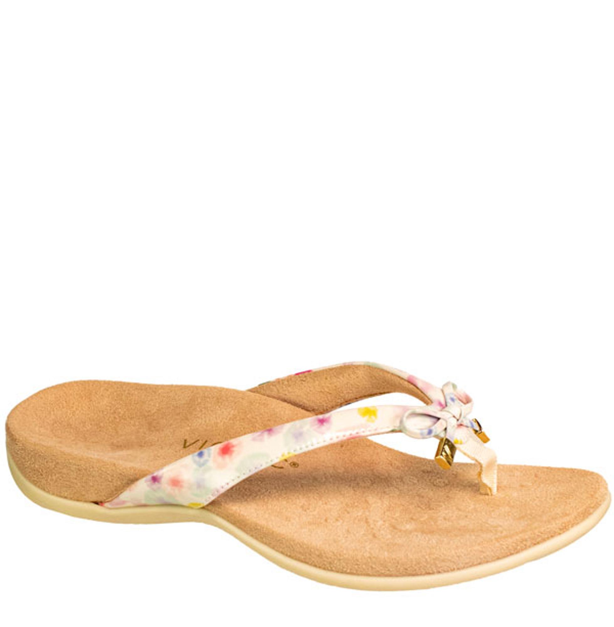 Womens BELLA thong sandal / Cream poppy 